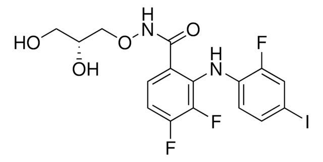 MEK1/2抑制剂III The MEK1/2 Inhibitor III, also referenced under CAS 391210-10-9, controls the biological activity of MEK1/2. This small molecule/inhibitor is primarily used for Phosphorylation &amp; Dephosphorylation applications.