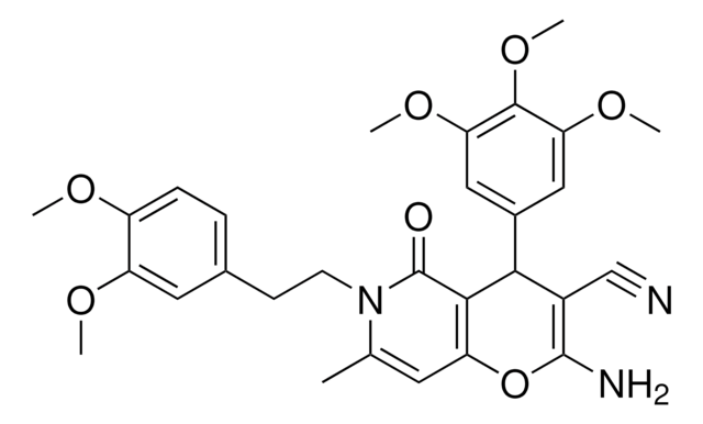 2-AMINO-6-[2-(3,4-DIMETHOXYPHENYL)ETHYL]-7-METHYL-5-OXO-4-(3,4,5-TRIMETHOXYPHENYL)-5,6-DIHYDRO-4H-PYRANO[3,2-C]PYRIDINE-3-CARBONITRILE AldrichCPR