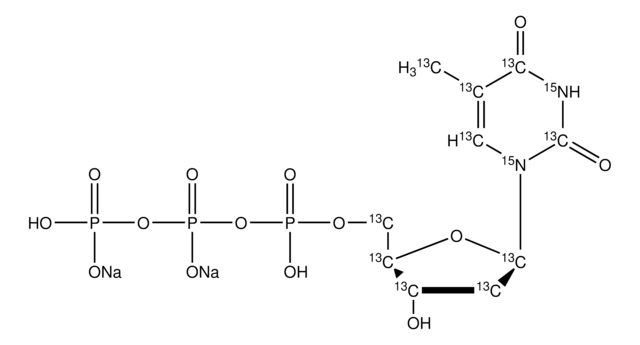 胸腺嘧啶核苷-13C10,15N2 5′-三磷酸 钠盐 溶液 100&#160;mM (in 5mM Tris HCl / H2O), &#8805;98 atom %, &#8805;95% (CP)