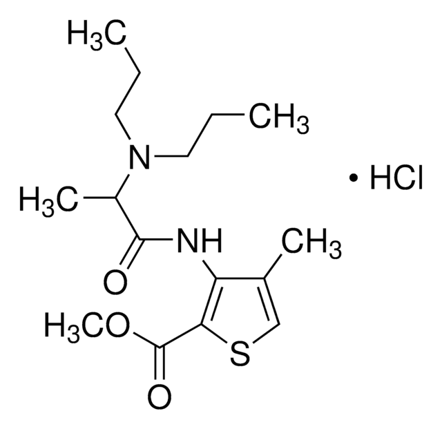 3-[[(2RS)-2-(Dipropylamino)-propanoyl]-amino]-4-methylthiophen-2-carbonsäure-methylester -hydrochlorid certified reference material, TraceCERT&#174;, Manufactured by: Sigma-Aldrich Production GmbH, Switzerland