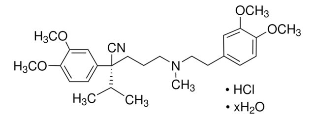 R(+)-ベラパミル 一塩酸塩 水和物 &#8805;98% (HPLC), powder