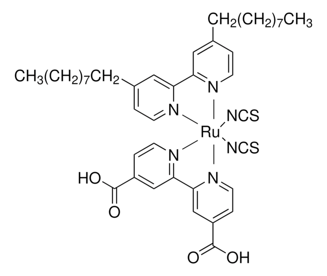 顺式-双(异硫氰基)(2,2′-联吡啶基-4,4′-二羧基)(4,4′-二-壬基-2′-联吡啶基)钌(II) 95% (NMR)