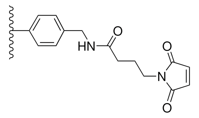 (4-Maleimidobutyramidomethyl)polystyrene extent of labeling: ~0.4&#160;mmol/g "maleimide" loading