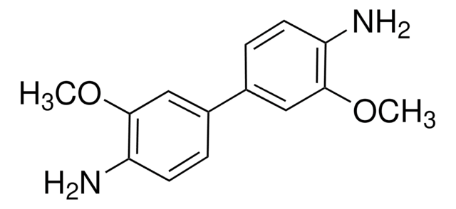 o-Dianisidin for spectrophotometric det. of Au, NO2-, Ce(IV), for the detection of Au, Co, Cu, SCN-, V, &#8805;97.0%