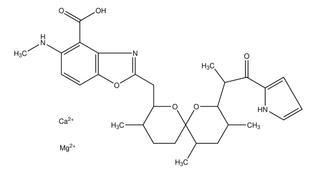 Calcium Ionophore A23187 mixed calcium magnesium salt Approximate 1:15 molar ratio Ca:Mg.