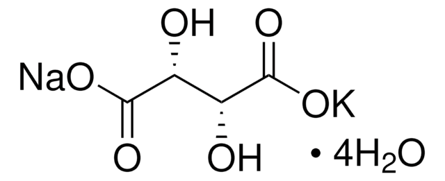 Potassium sodium tartrate tetrahydrate puriss. p.a., ACS reagent, reag. ISO, reag. Ph. Eur., &#8805;99.5% (perchloric acid titration)