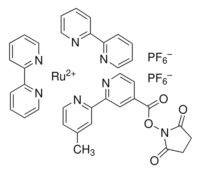 Bis(2,2&#8242;-bipyridine)-4&#8242;-methyl-4-carboxybipyridine-ruthenium N-succinimidyl ester-bis(hexafluorophosphate) BioReagent, suitable for fluorescence