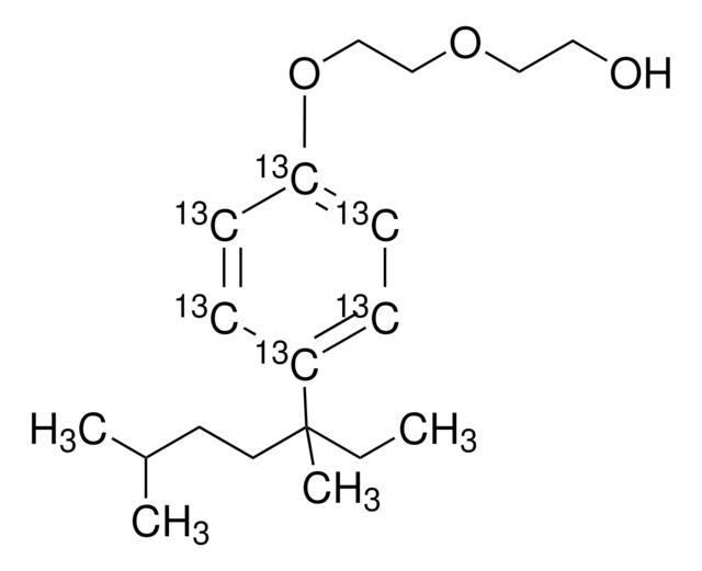 4-(3,6-ジメチル-3-ヘプチル)フェノール-ジエトキシラート-環-13C6 溶液 10&#160;&#956;g/mL in acetone, analytical standard