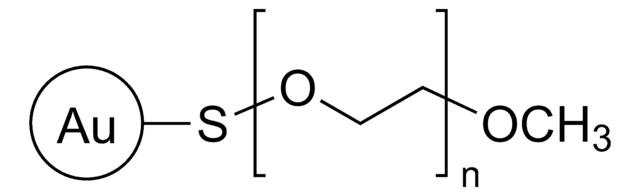 金ナノ粒子 15&#160;nm diameter, OD 50, methyl terminated, PEG 5000 coated, dispersion in H2O