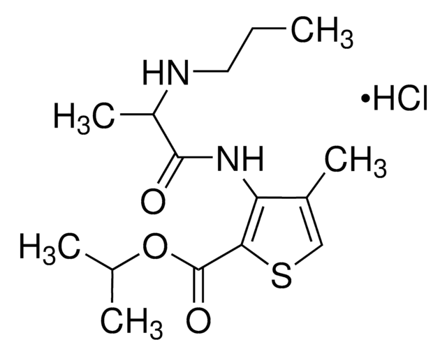 4-Methyl-3-[[(2RS)-2-(propylamino)-propanoyl]-amino]-thiophen-2-carbonsäure-1-methylethylester -hydrochlorid certified reference material, TraceCERT&#174;, Manufactured by: Sigma-Aldrich Production GmbH, Switzerland