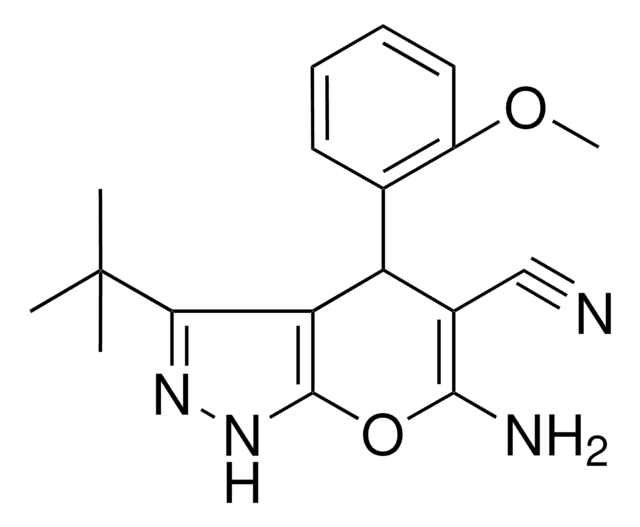 6-AMINO-3-TERT-BU-4-(2-MEO-PH)-1,4-DIHYDROPYRANO(2,3-C)PYRAZOLE-5-CARBONITRILE AldrichCPR